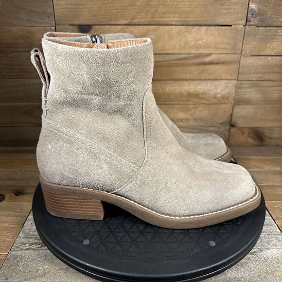 Lucky Womens Size US 6.5 Kazey Tan Ankle Zip Up Heeled Boots Dune Side Zip - Picture 1 of 10